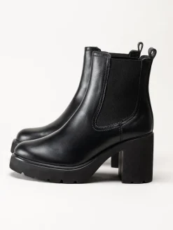 Unisa - KLINO_F25_STT - Svarta högklackade boots i skinn
