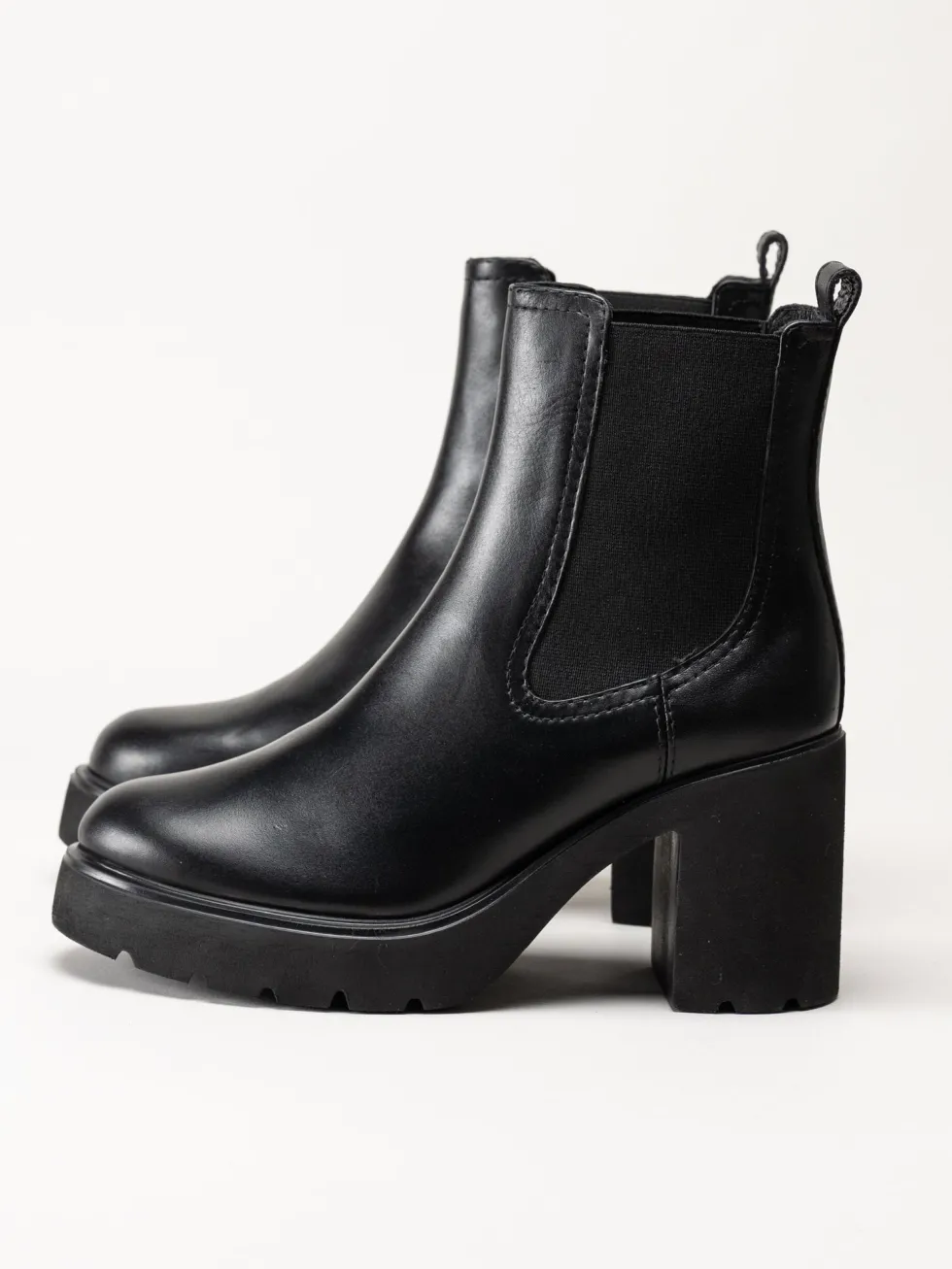 Unisa - KLINO_F25_STT - Svarta högklackade boots i skinn