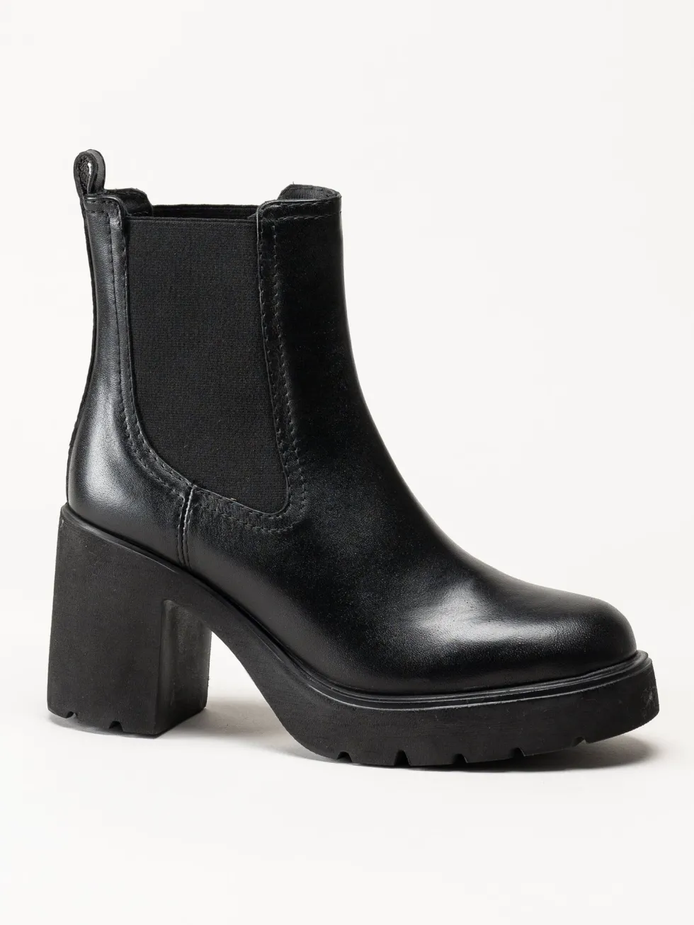 Unisa - KLINO_F25_STT - Svarta högklackade boots i skinn