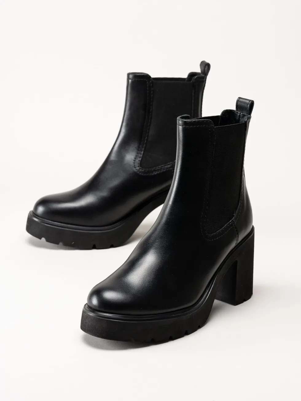 Unisa - KLINO_F25_STT - Svarta högklackade boots i skinn