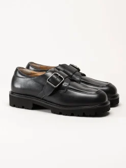 Unisa - Svarta loafers i skinn
