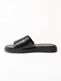 Vagabond - Connie - Svarta slip in tofflor i skinn