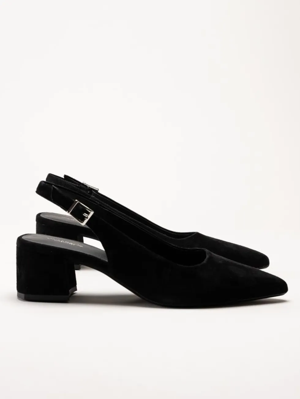 Vagabond - Marta - Svarta slingback pumps i mocka