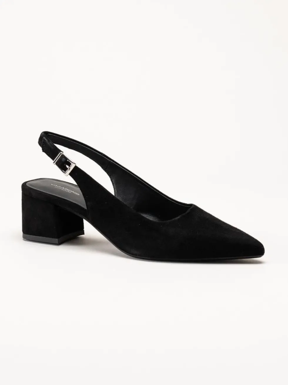 Vagabond - Marta - Svarta slingback pumps i mocka