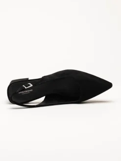 Vagabond - Marta - Svarta slingback pumps i mocka