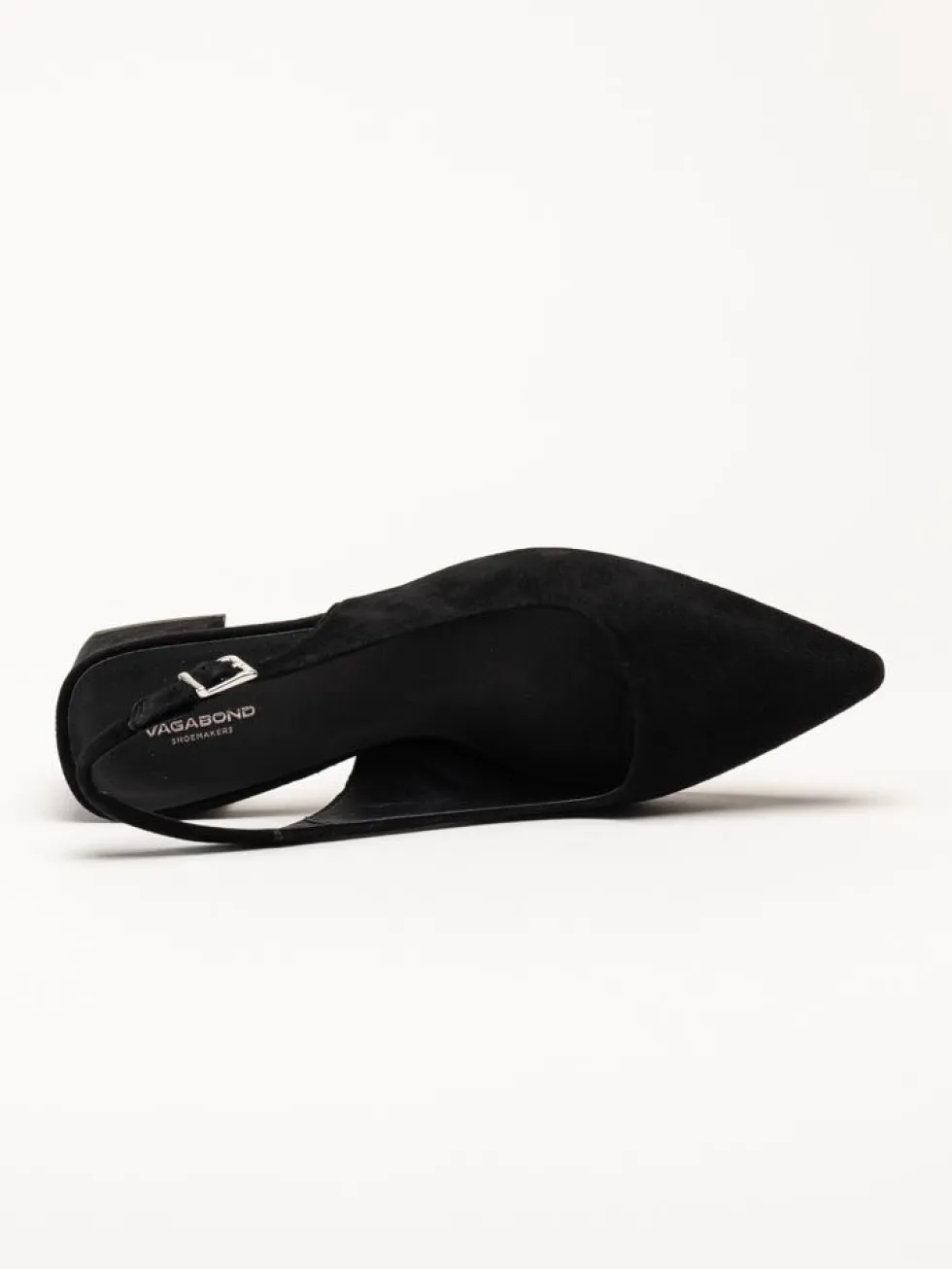 Vagabond - Marta - Svarta slingback pumps i mocka