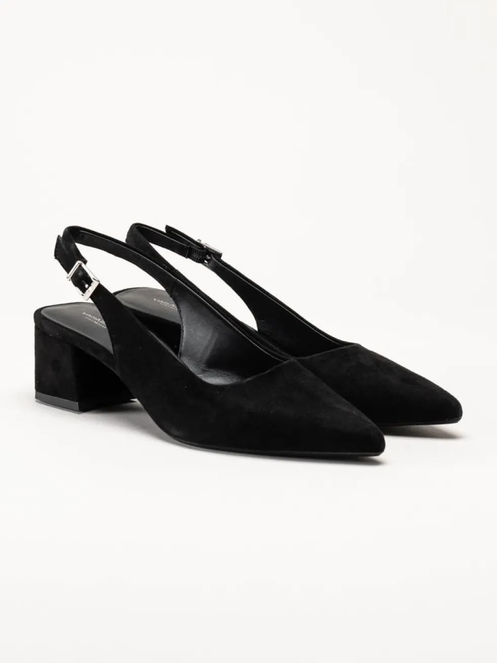 Vagabond - Marta - Svarta slingback pumps i mocka