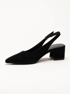 Vagabond - Marta - Svarta slingback pumps i mocka