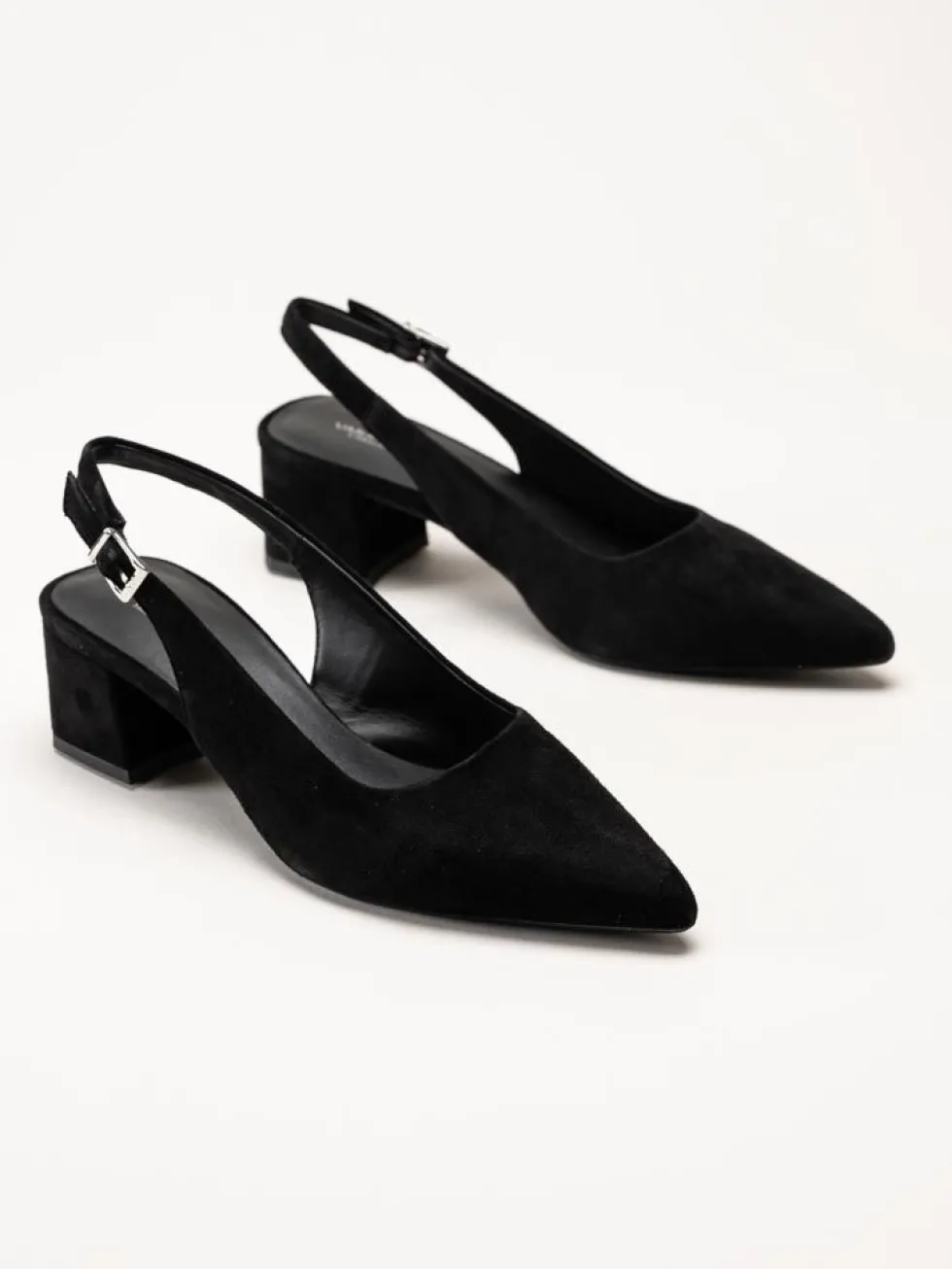 Vagabond - Marta - Svarta slingback pumps i mocka