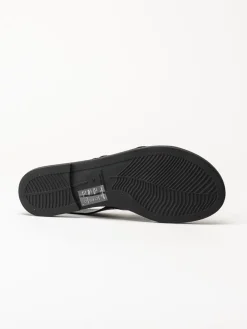 Vagabond - Tia 2.0 - Svarta platta sandaler i skinn