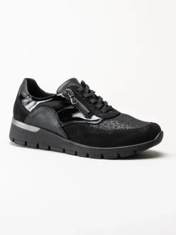Waldläufer - K-Ramona - Svarta promenadskor i nubuck