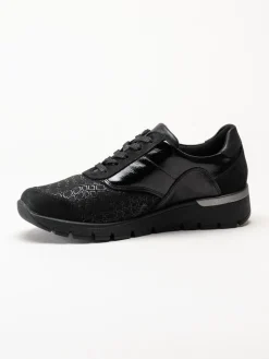 Waldläufer - K-Ramona - Svarta promenadskor i nubuck