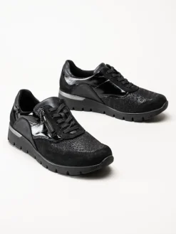 Waldläufer - K-Ramona - Svarta promenadskor i nubuck