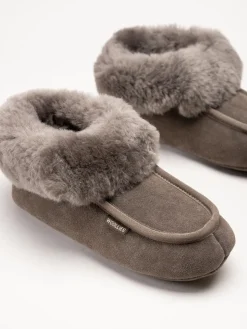Wollies - Classico Suede - Bruna slip on fårskinnstofflor