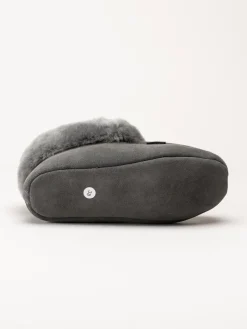 Wollies - Classico Suede - Mörkgrå slip on fårskinnstofflor