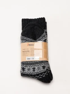 Zokks - Wool 1-pack - Grå svarta ullstrumpor