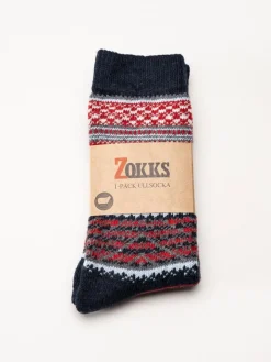 Zokks - Wool 1-pack - Svarta multifärgade ullstrumpor