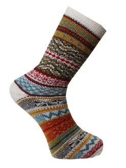 Zokks - Wool 1-pack - Vita multifärgade ullstrumpor